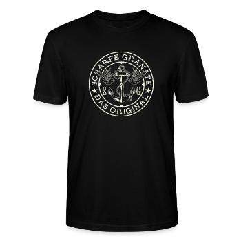 Scharfe Granate Markenlogo - Stanley/Stella Unisex Bio-T-Shirt CRAFTER - Schwarz - Vorne - Alina (178cm) & Michal (187cm)