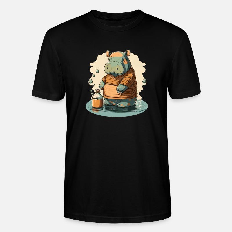 Nilpferd 7 - Stanley/Stella Unisex Bio-T-Shirt CRAFTER - Schwarz