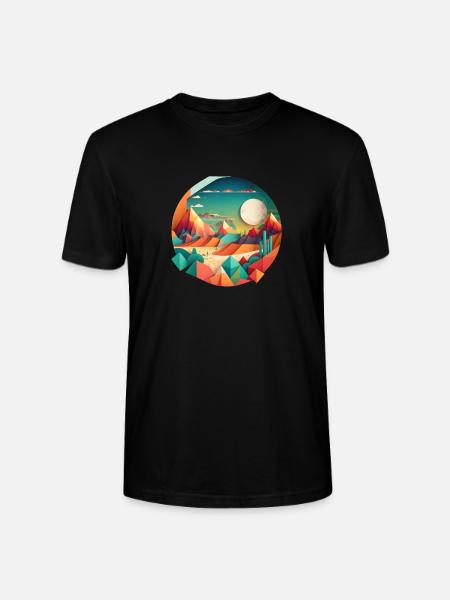 Geometric Landscape - Stanley/Stella CRAFTER Unisex Organic T-Shirt - black