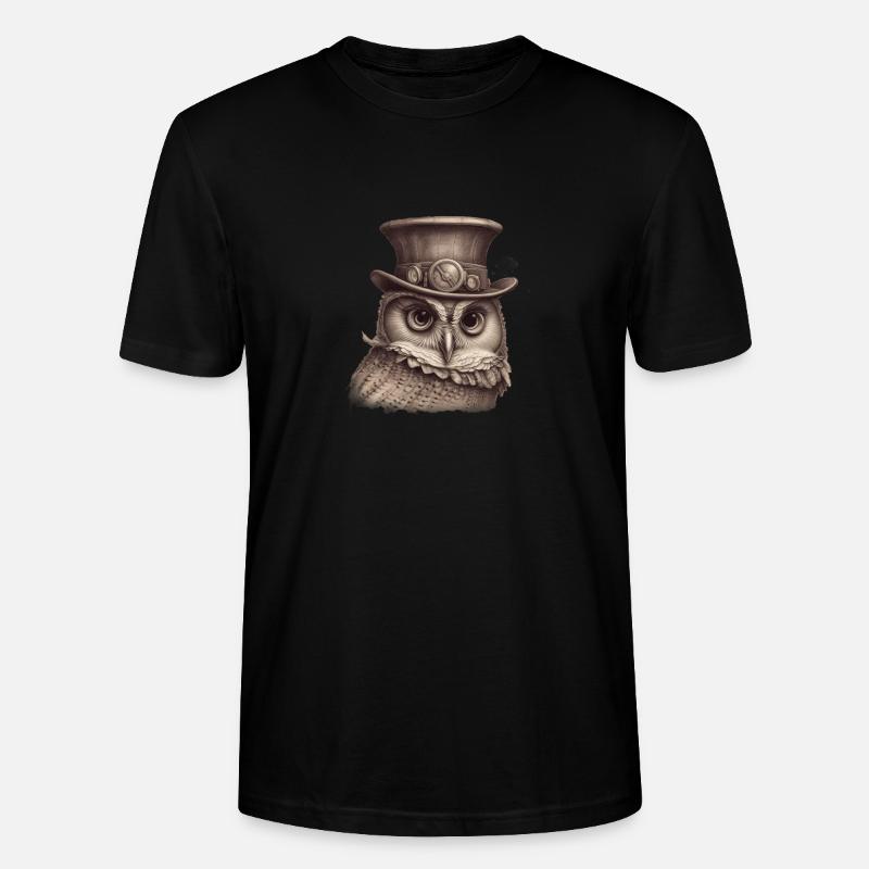 Steampunk Eule 1 - Stanley/Stella Unisex Bio-T-Shirt CRAFTER - Schwarz
