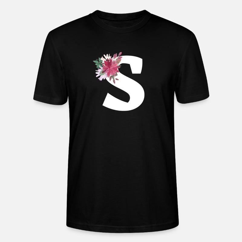 Florale Buchstaben - Stanley/Stella Unisex Bio-T-Shirt CRAFTER - Schwarz