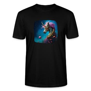 Licorne Cyberpunk - T-shirt bio CRAFTER Stanley Stella Unisexe - noir - Devant - Alina (178cm) & Michal (187cm)