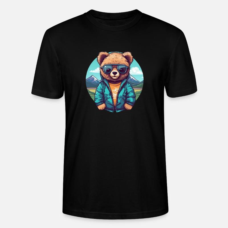Cooler Bär - Stanley/Stella Unisex Bio-T-Shirt CRAFTER - Schwarz