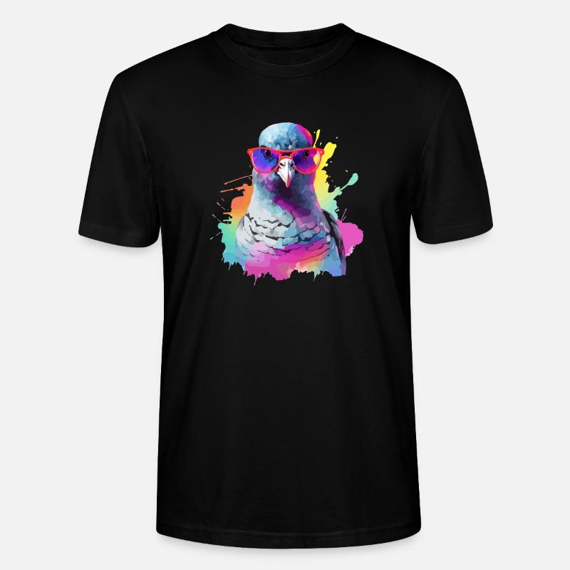 Ron die Taube - Stanley/Stella Unisex Bio-T-Shirt CRAFTER - Schwarz