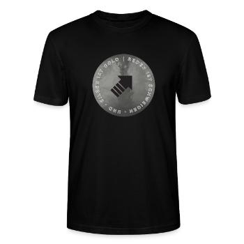 Reden/Schweigen - Stanley/Stella Unisex Bio-T-Shirt CRAFTER - Schwarz - Vorne - Alina (178cm) & Michal (187cm)