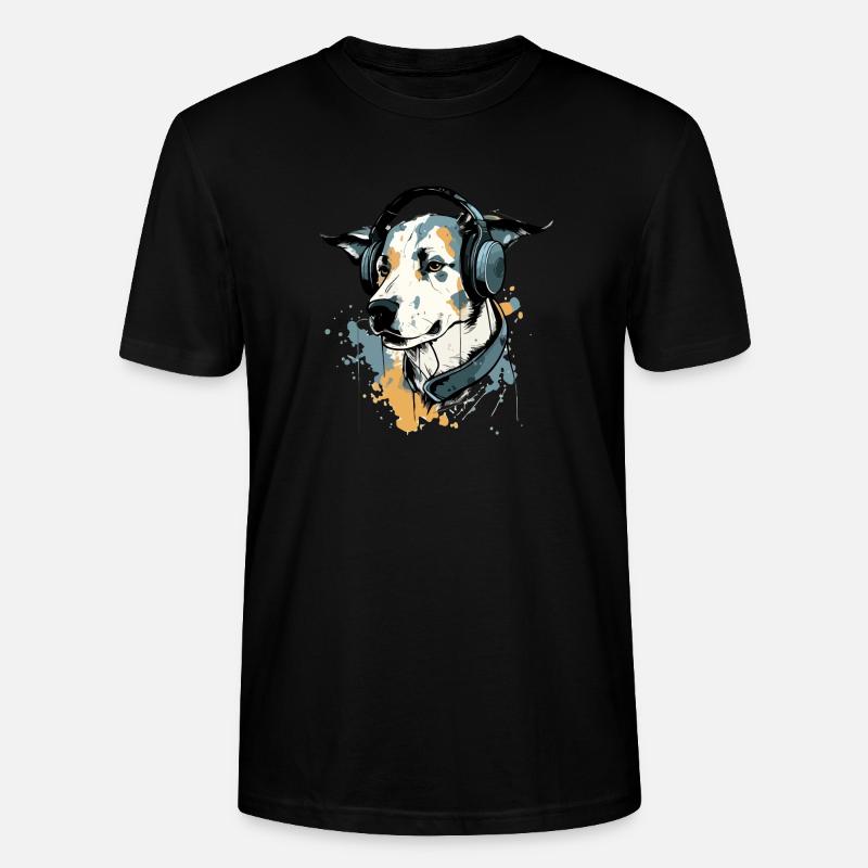 Jay, der audiophile Hund - Stanley/Stella Unisex Bio-T-Shirt CRAFTER - Schwarz