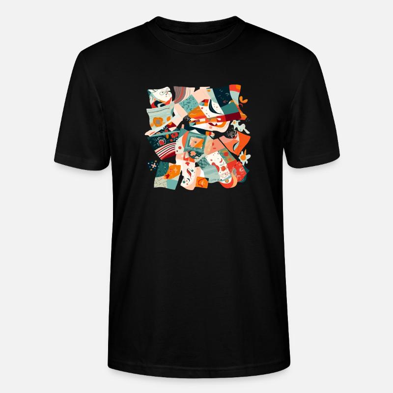 Patchwork de tissus - T-shirt bio CRAFTER Stanley Stella Unisexe - noir