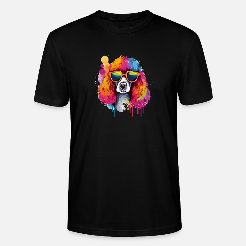 Milo le cocker à lunettes - T-shirt bio CRAFTER Stanley Stella Unisexe - noir