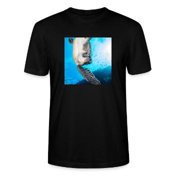 Turtle - Stanley/Stella CRAFTER Unisex Organic T-Shirt - black - Front - Alina (178cm) & Michal (187cm)