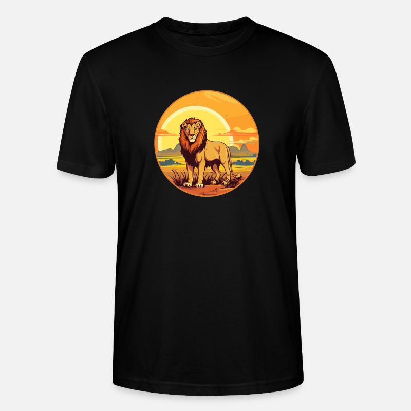der Löwe in der Savanne - Stanley/Stella Unisex Bio-T-Shirt CRAFTER - Schwarz