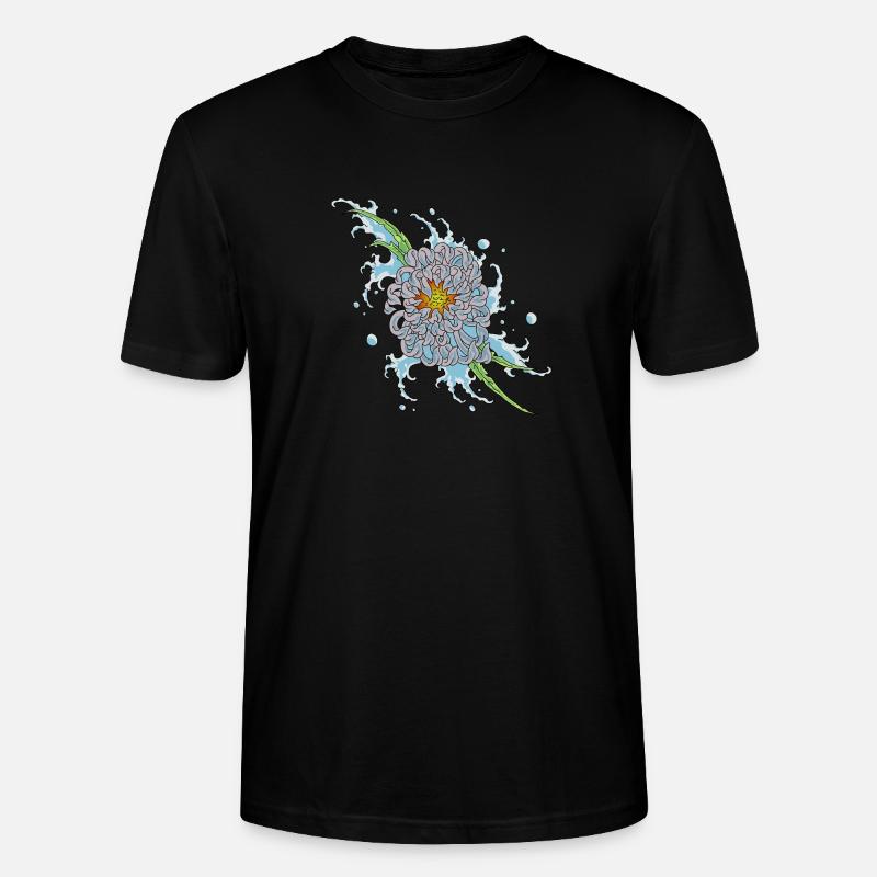 chrysanthème 2 - T-shirt bio CRAFTER Stanley Stella Unisexe - noir