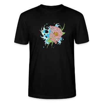 chrysanthème 3 - T-shirt bio CRAFTER Stanley Stella Unisexe - noir - Devant - Alina (178cm) & Michal (187cm)
