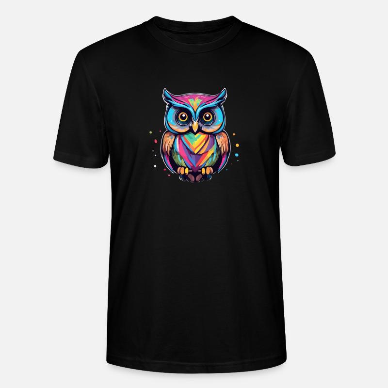 Bunte Eule - Stanley/Stella Unisex Bio-T-Shirt CRAFTER - Schwarz