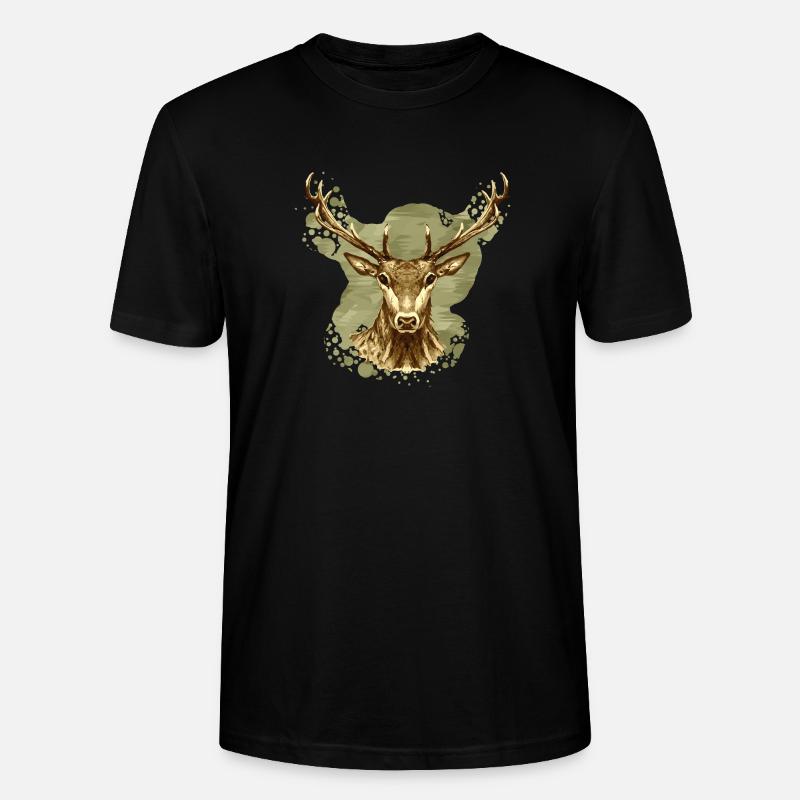 Cerf - T-shirt bio CRAFTER Stanley Stella Unisexe - noir