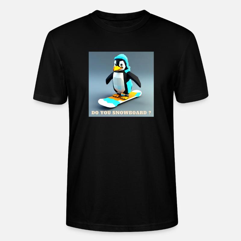 Snowboard Pingu - Stanley/Stella Unisex Bio-T-Shirt CRAFTER - Schwarz