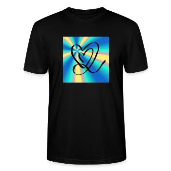 Herz Abstrakt - Stanley/Stella Unisex Bio-T-Shirt CRAFTER - Schwarz - Vorne - Alina (178cm) & Michal (187cm)