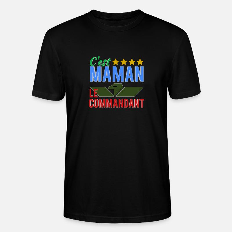 C'est maman le commandant - T-shirt bio CRAFTER Stanley Stella Unisexe - noir