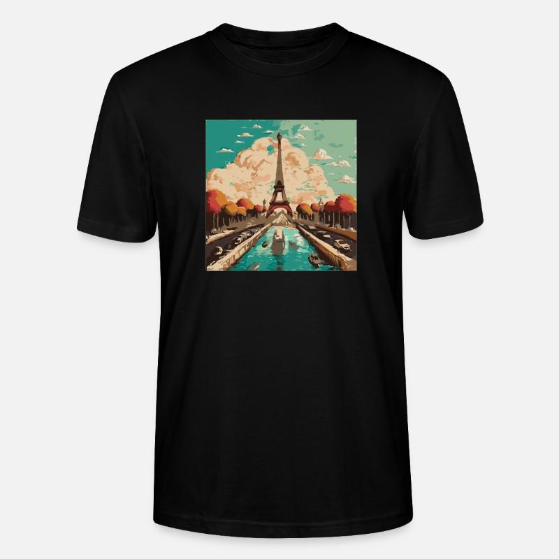 La Tour Eiffel à Paris - T-shirt bio CRAFTER Stanley Stella Unisexe - noir