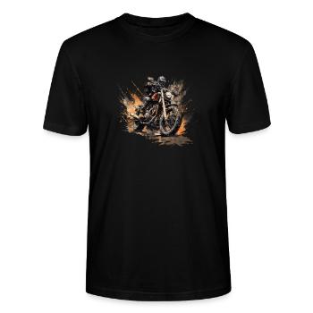 Einzigartiges Motorrad-Motive für Biker - Stanley/Stella Unisex Bio-T-Shirt CRAFTER - Schwarz - Vorne - Alina (178cm) & Michal (187cm)
