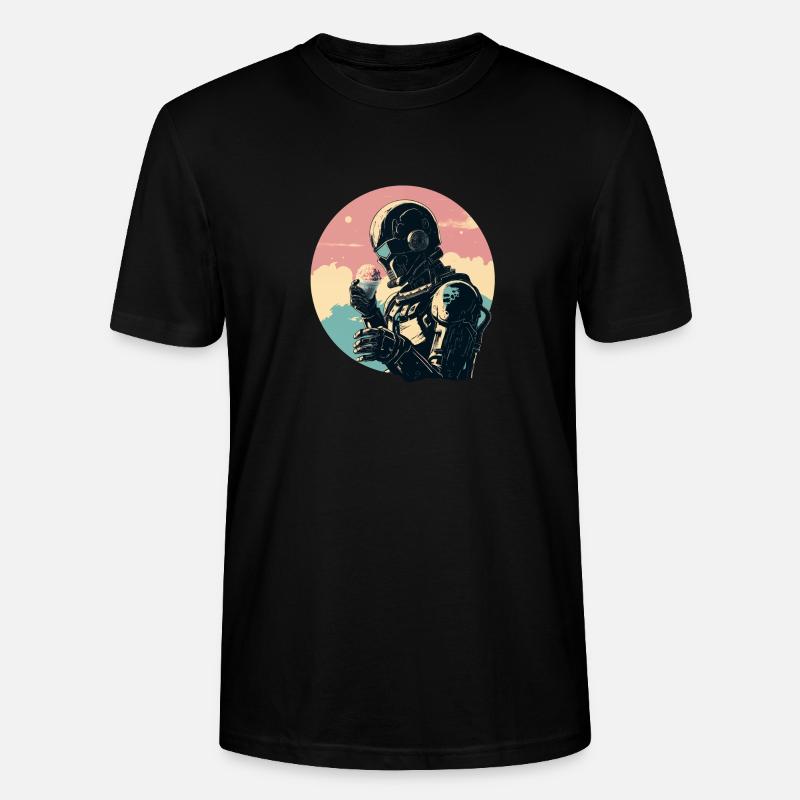 Roboter mit Eis - Stanley/Stella Unisex Bio-T-Shirt CRAFTER - Schwarz