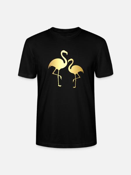 Flamingo doré - T-shirt bio CRAFTER Stanley Stella Unisexe - noir