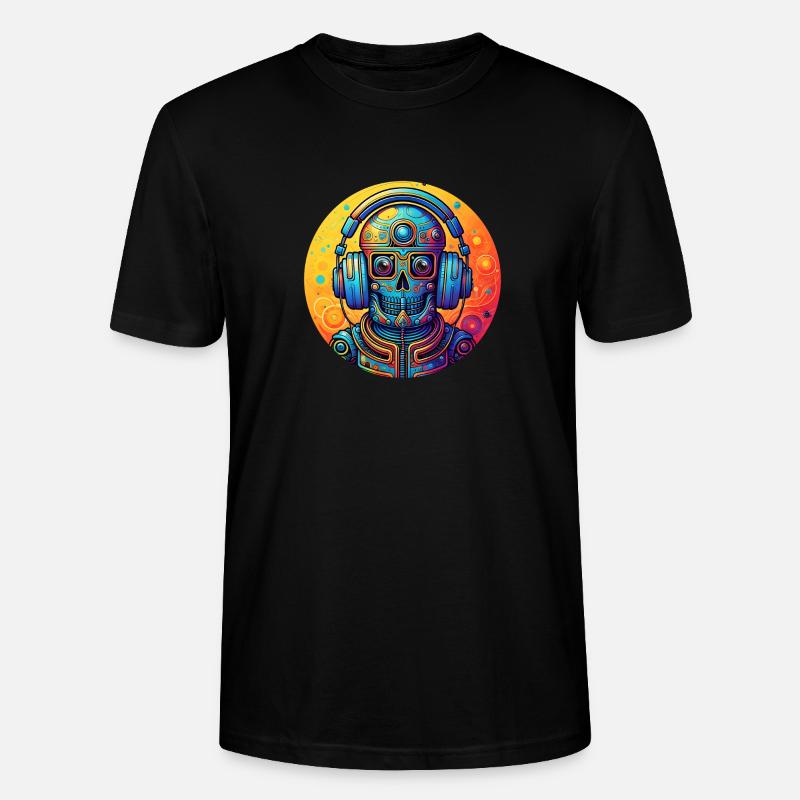 SCHÄDEL-ROBOTER - Stanley/Stella Unisex Bio-T-Shirt CRAFTER - Schwarz