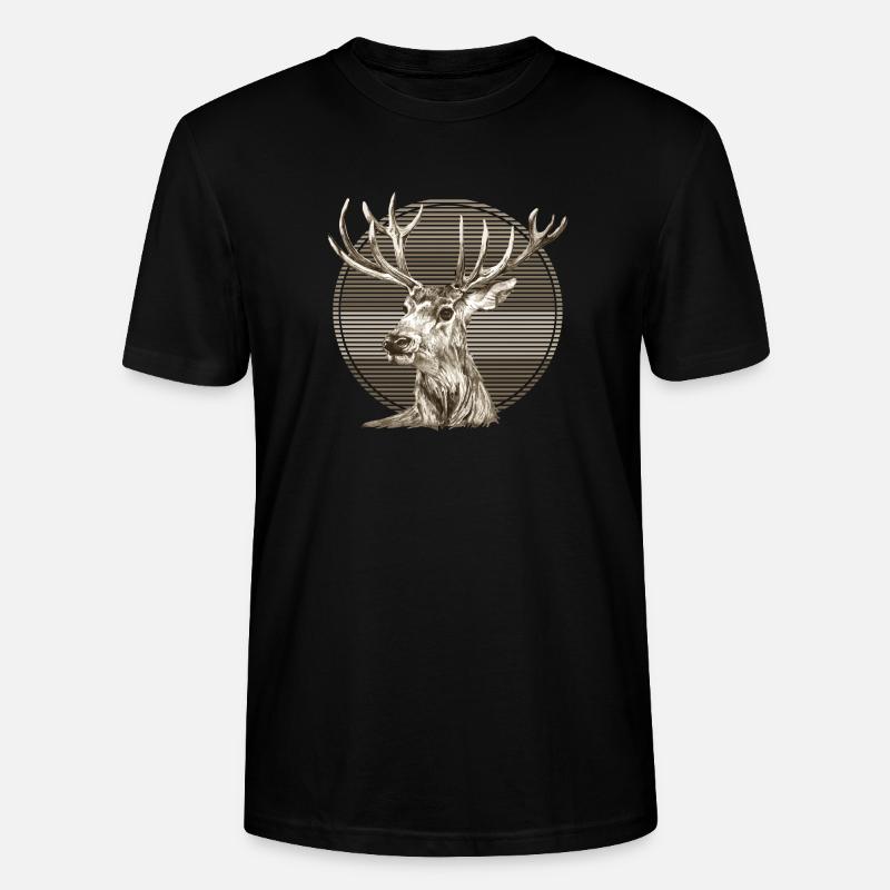Hirsch - Stanley/Stella Unisex Bio-T-Shirt CRAFTER - Schwarz