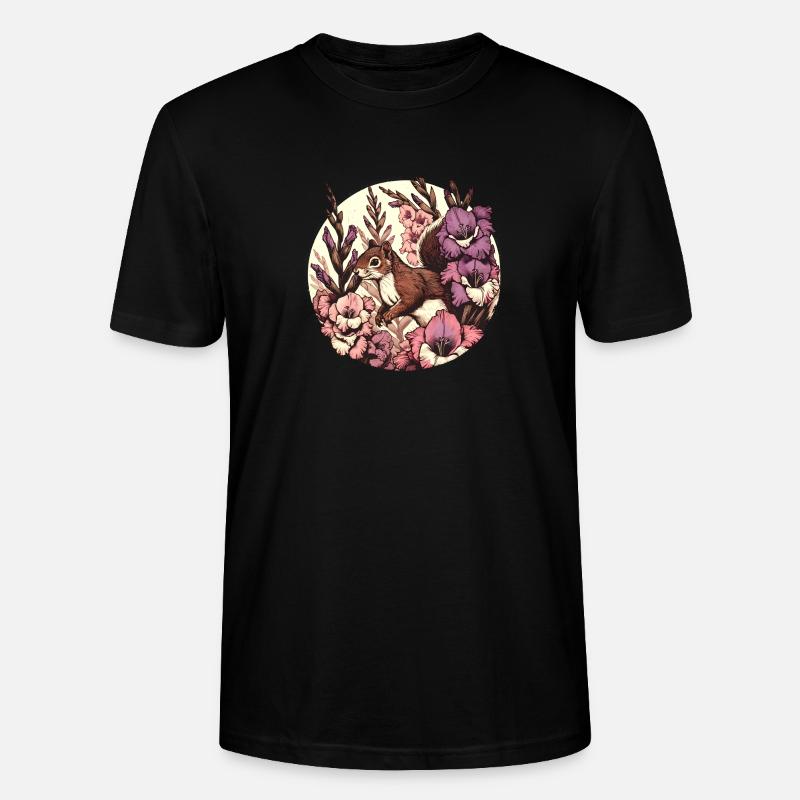 Gladiolen-Eichhörnchen - Stanley/Stella Unisex Bio-T-Shirt CRAFTER - Schwarz