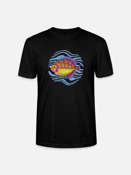 Fisch - Stanley/Stella Unisex Bio-T-Shirt CRAFTER - Schwarz