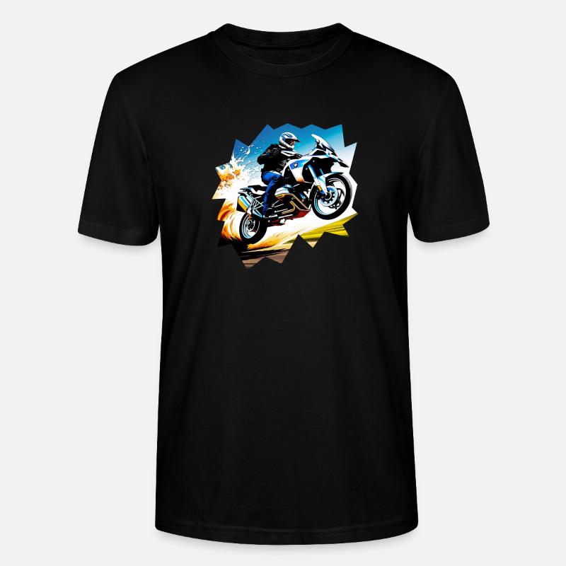 Fliegendes Motorrad - Stanley/Stella Unisex Bio-T-Shirt CRAFTER - Schwarz