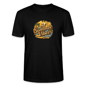 Hof an der Saale Oberfranken Summer Shirt Retro - Stanley/Stella Unisex Bio-T-Shirt CRAFTER - Schwarz - Vorne - Alina (178cm) & Michal (187cm)
