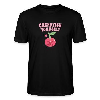 Süße Kirsche Kirsche Sich selbst Liebe Wortspiel - Stanley/Stella Unisex Bio-T-Shirt CRAFTER - Schwarz - Vorne - Alina (178cm) & Michal (187cm)