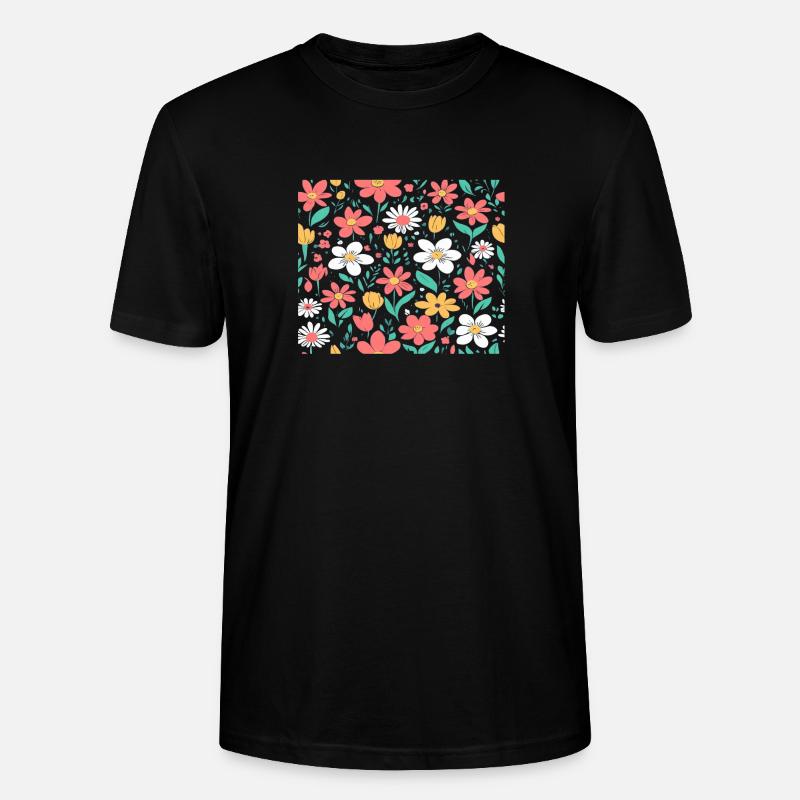 Spring Flowers Background Spring - Stanley/Stella CRAFTER Unisex Organic T-Shirt - black