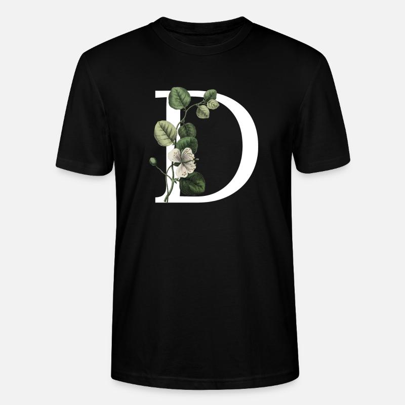 lettre d botanique vert - T-shirt bio CRAFTER Stanley Stella Unisexe - noir