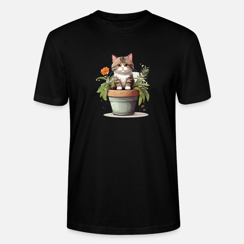 Fleur de chat mignonne - T-shirt bio CRAFTER Stanley Stella Unisexe - noir