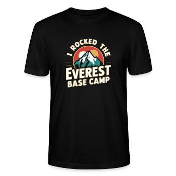 Camp de base du mont Everest - T-shirt bio CRAFTER Stanley Stella Unisexe - noir - Devant - Alina (178cm) & Michal (187cm)