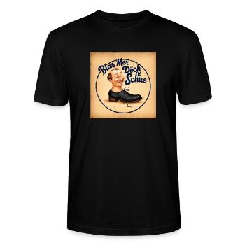 „Blas Mer Doch id Schue“ - Stanley/Stella Unisex Bio-T-Shirt CRAFTER - Schwarz - Vorne - Alina (178cm) & Michal (187cm)