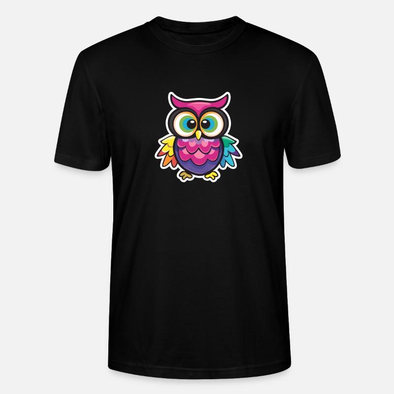 Niedliche Eule Kawaii Maskottchen - Stanley/Stella Unisex Bio-T-Shirt CRAFTER - Schwarz