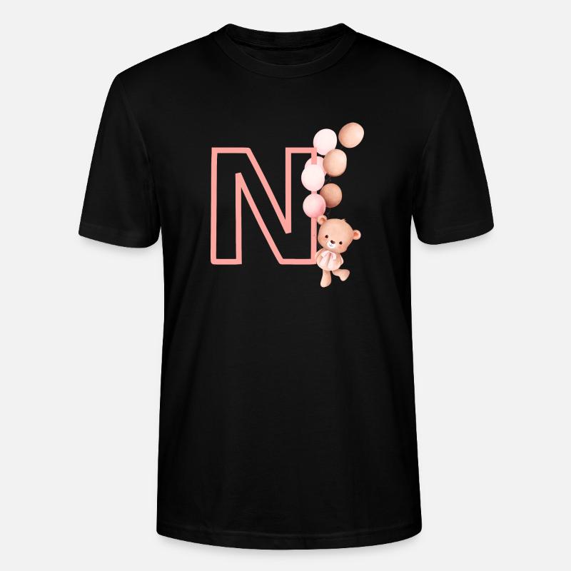 Buchstabe n Rosa Bär - Stanley/Stella Unisex Bio-T-Shirt CRAFTER - Schwarz