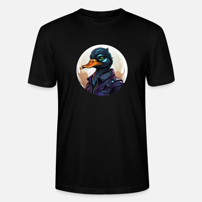 ente mit zigarre - Stanley/Stella Unisex Bio-T-Shirt CRAFTER - Schwarz