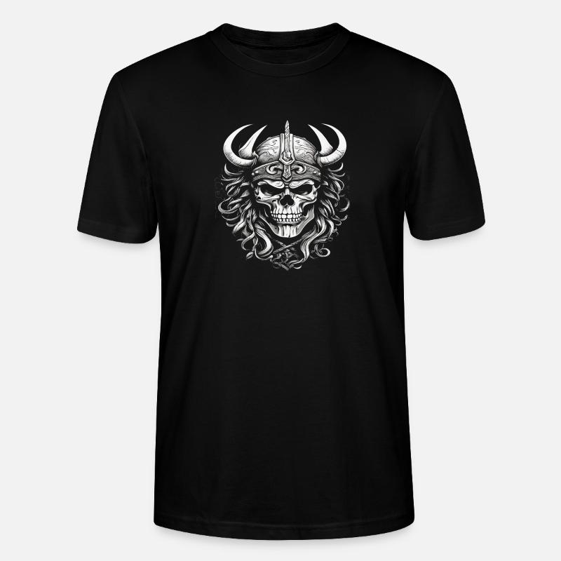 Wikinger Schädel - Stanley/Stella Unisex Bio-T-Shirt CRAFTER - Schwarz