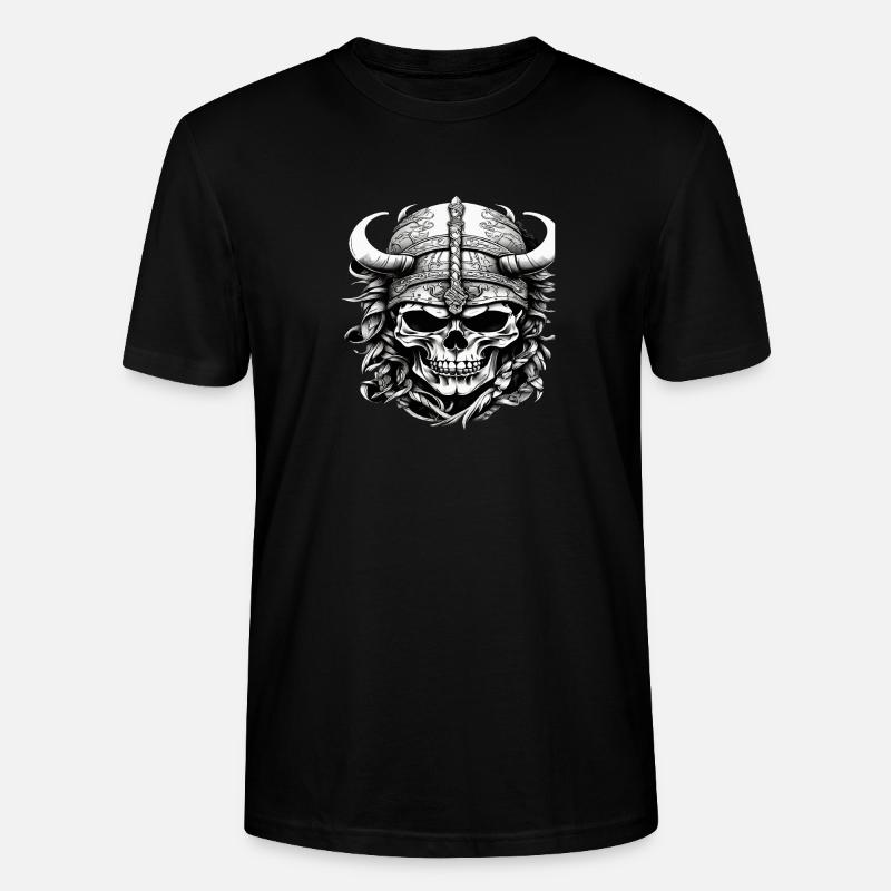 Wikinger Schädel - Stanley/Stella Unisex Bio-T-Shirt CRAFTER - Schwarz