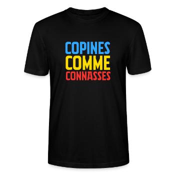 copines comme connasses - T-shirt bio CRAFTER Stanley Stella Unisexe - noir - Devant - Alina (178cm) & Michal (187cm)