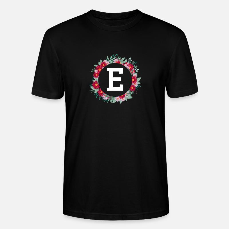 Buchstabe e Blumenkranz - Stanley/Stella Unisex Bio-T-Shirt CRAFTER - Schwarz