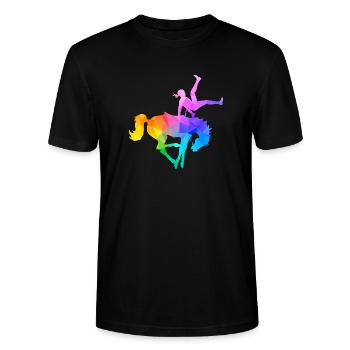 Cascadeuse contre sa volonté - T-shirt bio CRAFTER Stanley Stella Unisexe - noir - Devant - Alina (178cm) & Michal (187cm)