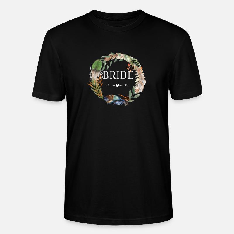 bride couronne fleurs boho - T-shirt bio CRAFTER Stanley Stella Unisexe - noir
