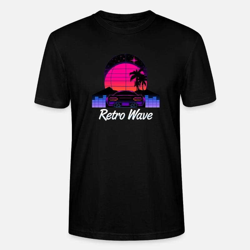 “Retro Wave” Synthwave desing - T-shirt bio CRAFTER Stanley Stella Unisexe - noir