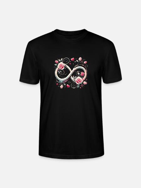 Liebe für immer! Infinity Rosen & Herzen Valentinstag - Stanley/Stella Unisex Bio-T-Shirt CRAFTER - Schwarz