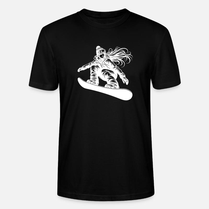 Snowboardeuse Cool Snowboard Design - T-shirt bio CRAFTER Stanley Stella Unisexe - noir