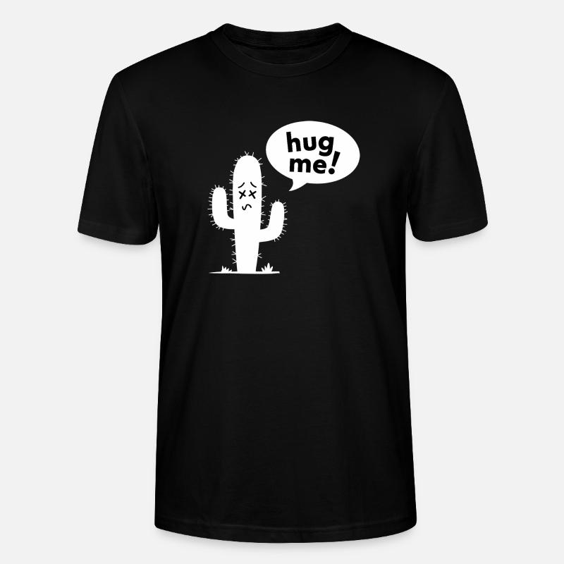 Umarme mich! - Lustiger Kaktus - Stanley/Stella Unisex Bio-T-Shirt CRAFTER - Schwarz